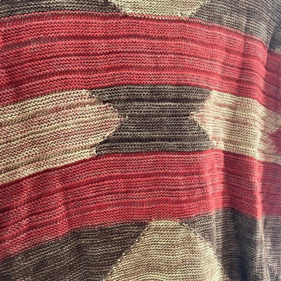 Lauren Ralph Lauren Brown and Red Geometric Sweater - Picture 3 of 7